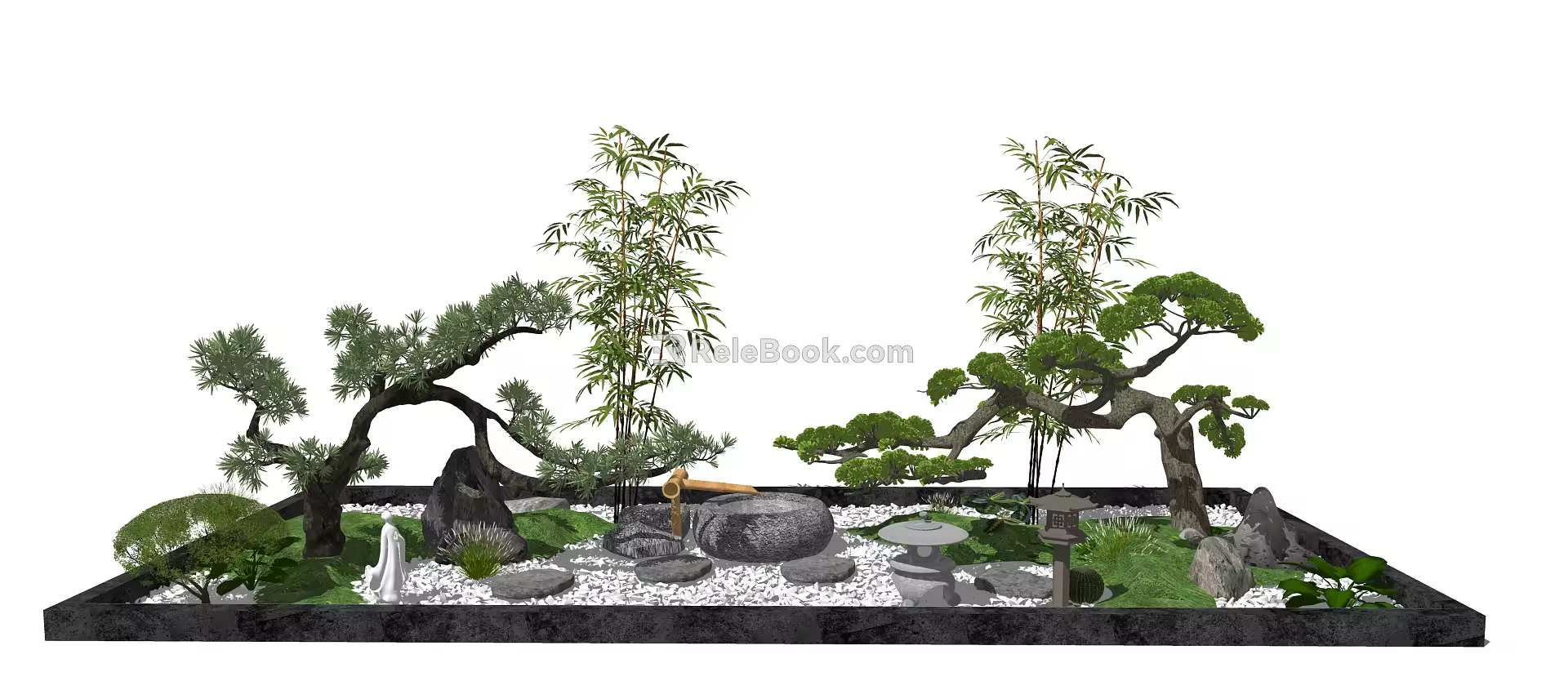 New Chinese landscape sketch landscape tree 3d model