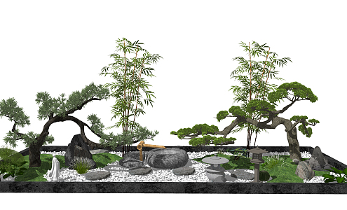 New Chinese landscape sketch landscape tree 3d model