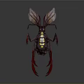 Detailed Mythical Animal With Large Ears Red Legs And Segmented Body Features
