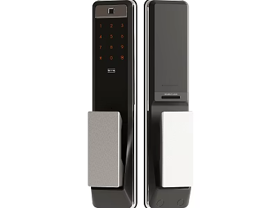 Modern Smart Door Lock With Digital Keypad Fingerprint Scanner And Handle Design 3d model