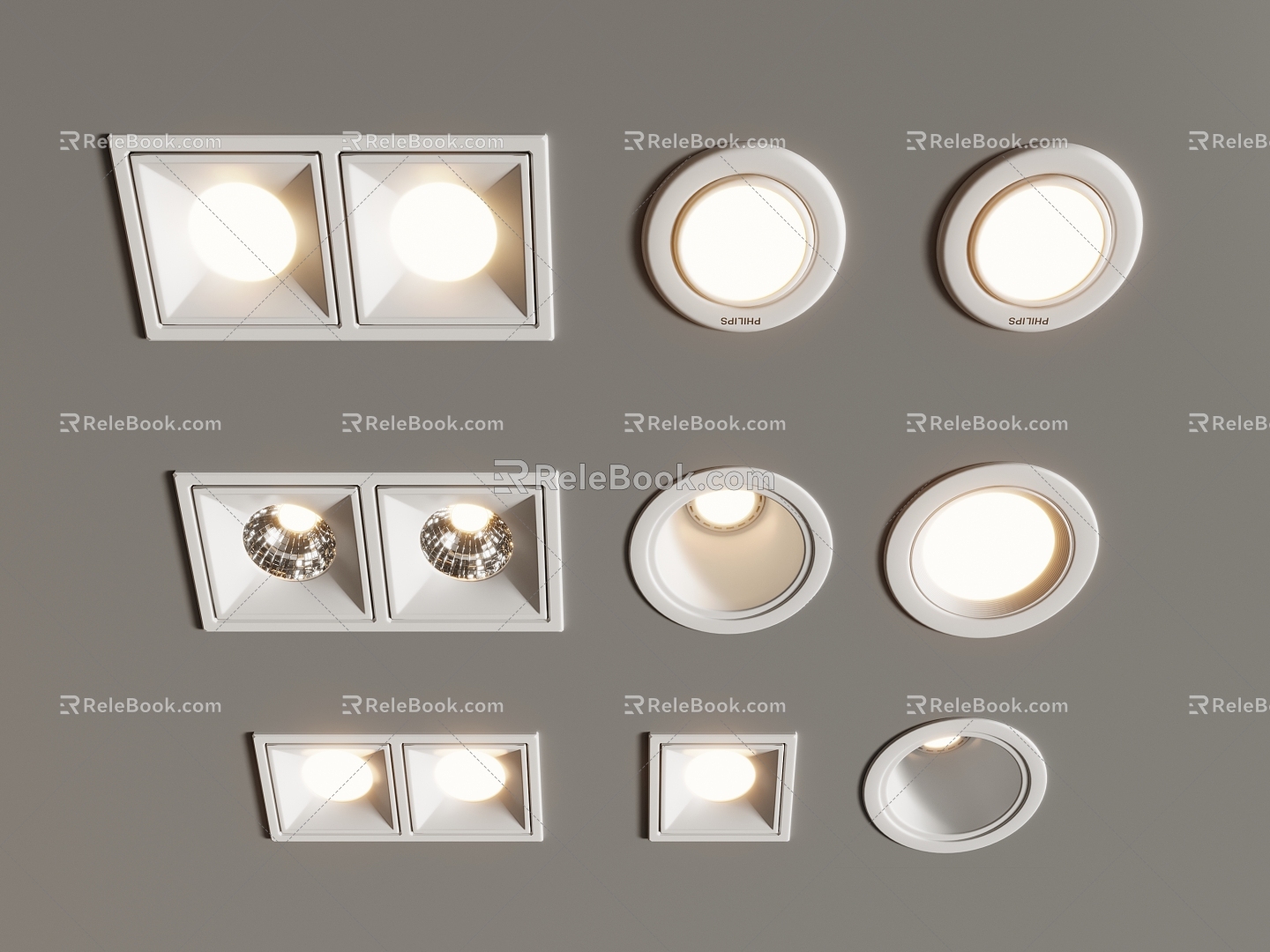 Modern downlight spotlight combination downlight spotlight 3d model