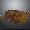 Detailed Red Rock Terrain 3D Model With Colorful Layers And Natural Texture