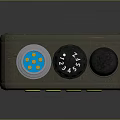 Tactical Handheld Weapon With Long Antenna Brown Body Keypad And Display Screen