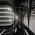 Modern Luxury KTV Interior Corridor With Mirror Walls And LED Lighting