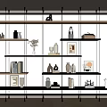 Simple Bookshelf Modern Storage Rack Top Fixed Bookshelf Book Decorations Combination Modern Bookshelf Storage Rack 3d model