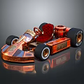 Copper Model Racing Car With Red Seat Black Wheels And Metallic Finish