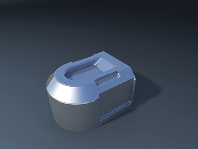 Public Facility Modern Metallic Waste Container With Sleek Silver Body And Disposal Opening 3d model