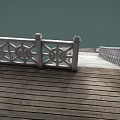 Decorative Stone Staircase With Ornate Metal Railings And Lattice Wall Design