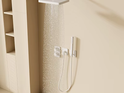 Modern Wall Mounted Rainfall Shower Head With Handheld Spray And Smooth Water Flow 3d model