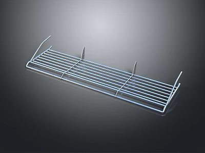 Stainless Steel Kitchen Dish Drying Rack With Grid Design And Support Legs 3d model