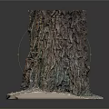 Natural Wooden Tree Stump Decorative Piece with Stone Base and Natural Texture