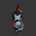 Colorful Cartoon Dragon 3D Model With Vibrant Horns And Tail Design