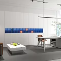 Modern Office Interior Design With Sofa Work Desk Potted Plant And Large Window
