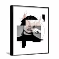 Modern abstract painting simple gray abstract decorative painting 3d model