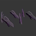 Futuristic Metallic Weapons With Sleek Design And Detailed Modern Structure