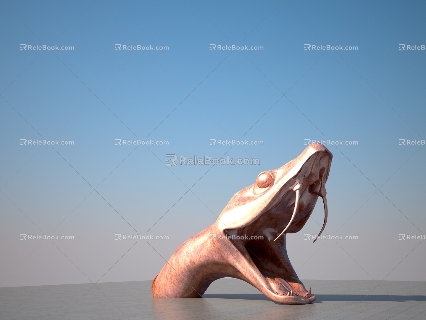 Modern City Sculpture Snake Head Sculpture 3d model