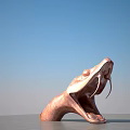 Copper Snake Head Sculpture As Roadside Decorative Facility With Blue Sky And Gray Ground