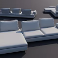 Modern Light Gray Chaise Lounge Upholstered Fabric With Comfortable Cushions 3d model