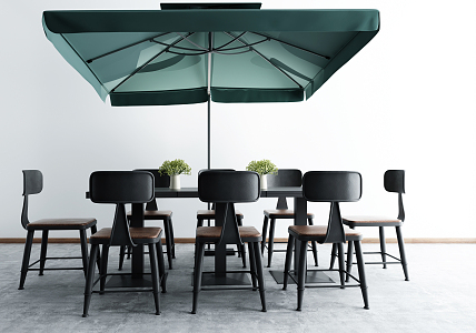 Modern Outdoor Table and Chair Outdoor Parasol 3d model