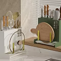 Modern Kitchen Utensil Organizer Set With Cutting Board And Tools 3d model