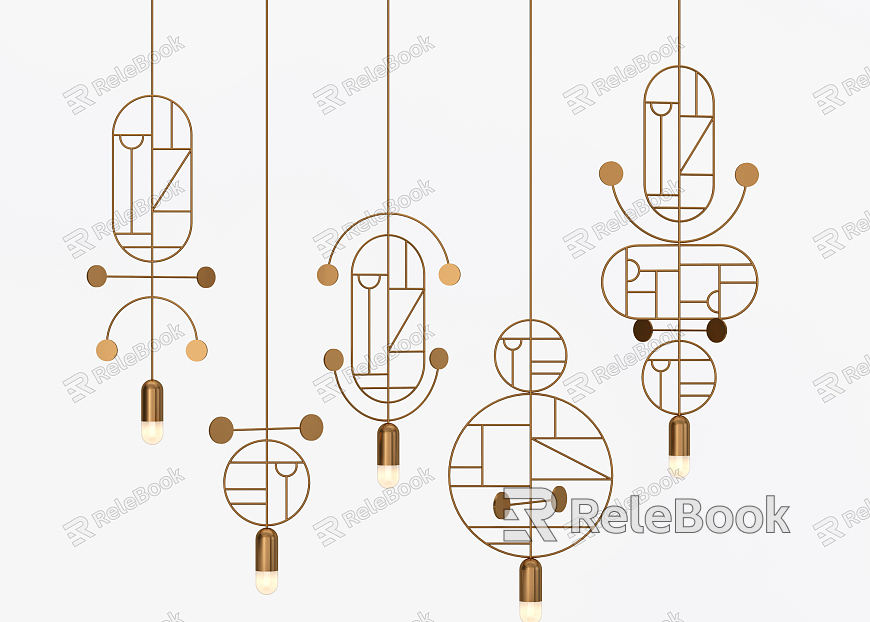 Modern special-shaped chandelier line chandelier combination model