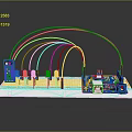 Microcontroller Development Board With Multiple Colored LED Lights And Connecting Wires