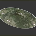 Oval Framed Green Mountain Landscape Featuring Natural Terrain And Lush Vegetation