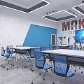 Modern Classroom Training Classroom Modern Classroom Virtual Simulation Classroom Computer Classroom Robot Classroom 3d model