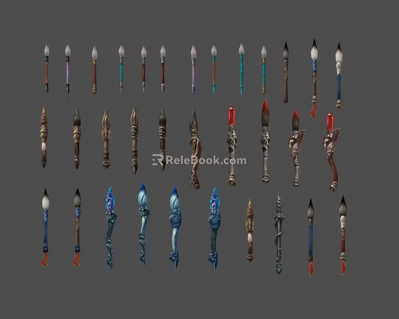 Various brushes low die fbx 3d model