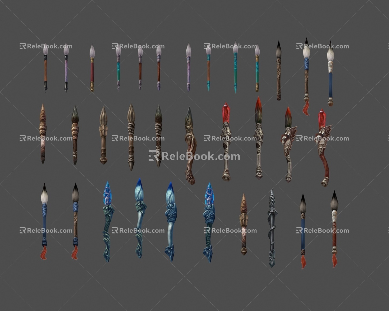 Various brushes low die fbx 3d model