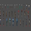Various brushes low die fbx 3d model