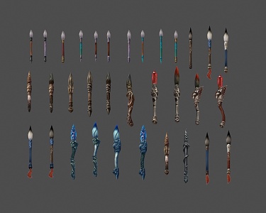 Various brushes low die fbx 3d model