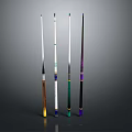 Decorative Cue Sticks Set With Various Colors And Designs For Home Ornament
