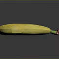 Fresh Ripe Banana With Yellow Peel And Green Stem Healthy Fruit