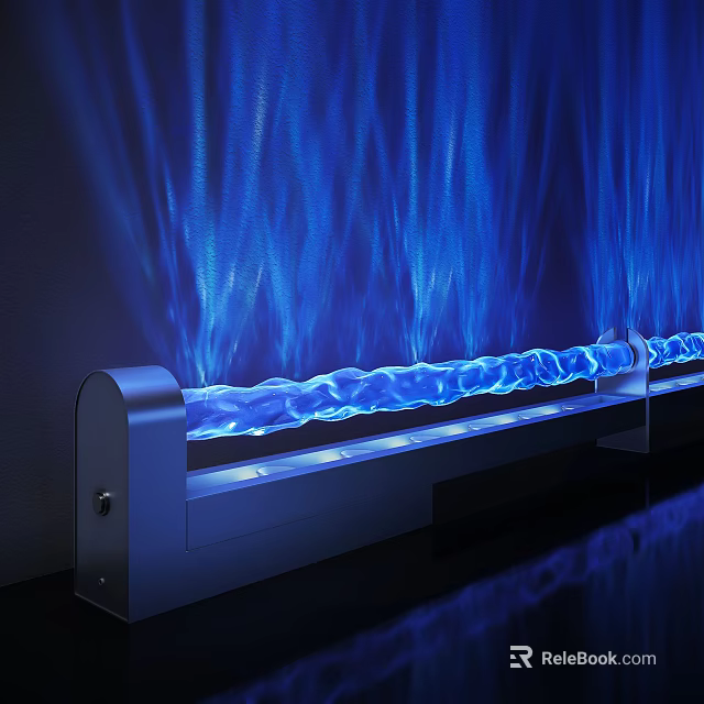 Decorative Light With Blue Flame Effect Mounted On Metal Bracket And Projected Patterns 3d model 