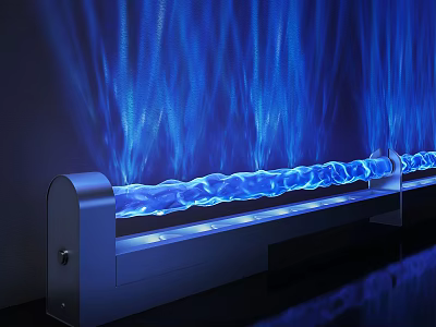 Decorative Light With Blue Flame Effect Mounted On Metal Bracket And Projected Patterns 3d model