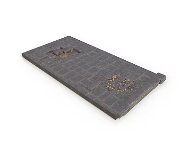 Modern Black Brick Decorative Panel With Gold Ornate Patterns Design 3d model