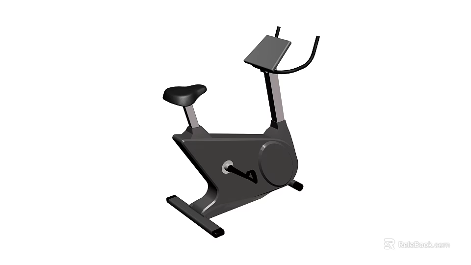 Black Stationary Exercise Bike With Digital Display Ergonomic Handlebars And Adjustable Seat For Home Fitness 3d model 