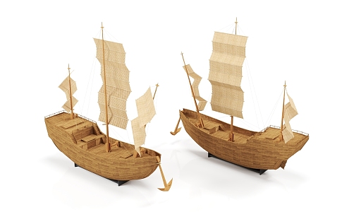 New Chinese Wooden Boat Ancient Boat Wooden Boat 3d model