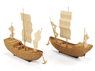 New Chinese Wooden Boat Ancient Boat Wooden Boat 3d model