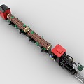 LEGO toy building block train freight train 3d model