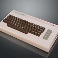 Vintage Commodore Keyboard Classic Beige Brown Design With Functional Keys Retro Electronic Appliance
