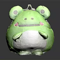 Cute Green Frog Shaped Plush Bag With Big Eyes And Pink Cheeks