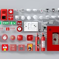 Essential Fire Safety Equipment Including Exit Signs Fire Extinguishers Smoke Detectors And Alarms