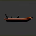 Orange and Black Inflatable Boat with Seats and Handles for Water Sports Design