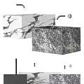 Modern Natural Marble Wash Basin Design With Elegant Faucet And Countertop