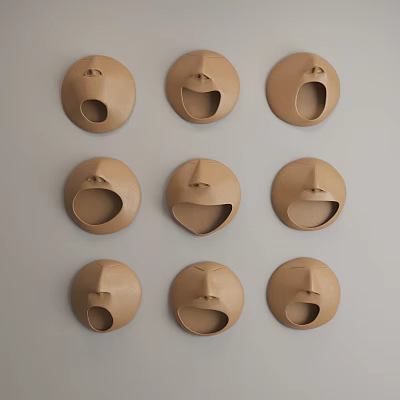 Modern Wall Decorations Creative Wall Decorations Wall Decorations Emoji Wall Decorations 3d model