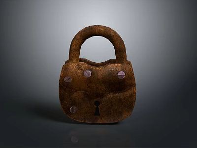 Vintage Rusty Padlock With Antique Design For Household Security And Decor 3d model