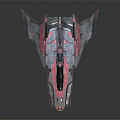 Futuristic Red And Gray Passenger Aircraft With Streamlined Design And Transparent Cockpit