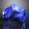 Blue Industrial Metal Valve With Flanged Connections And Heavy Duty Structure